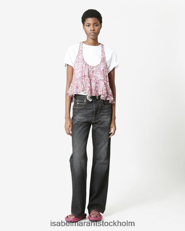 Kläder Isabel Marant belvira bootcut jeans blekt svart kvinnor D80P02546