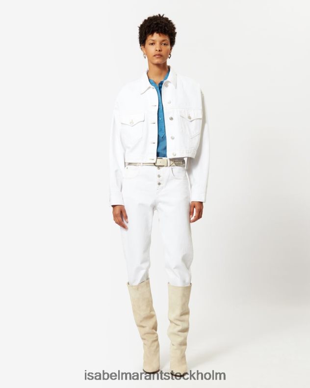 Kläder Isabel Marant tadia jeansjacka vit kvinnor D80P02348