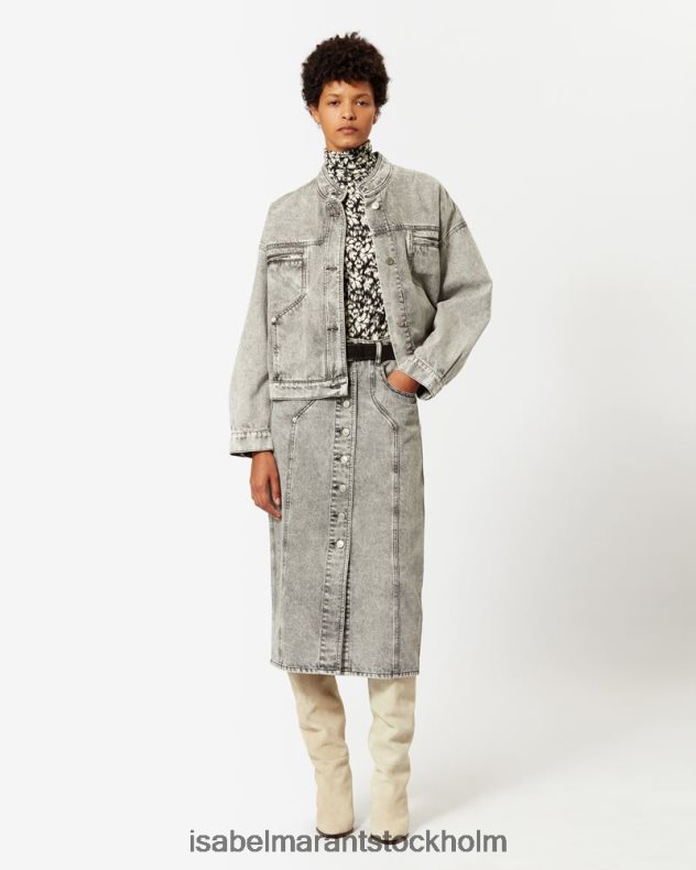 Kläder Isabel Marant viane bomullsjacka ljusgrå kvinnor D80P02350