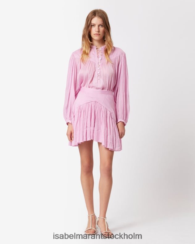 Kläder Isabel Marant kadavu bomullskjol rosa kvinnor D80P02115