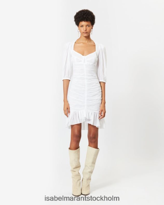 Kläder Isabel Marant lunesa bomullsklänning vit kvinnor D80P02621