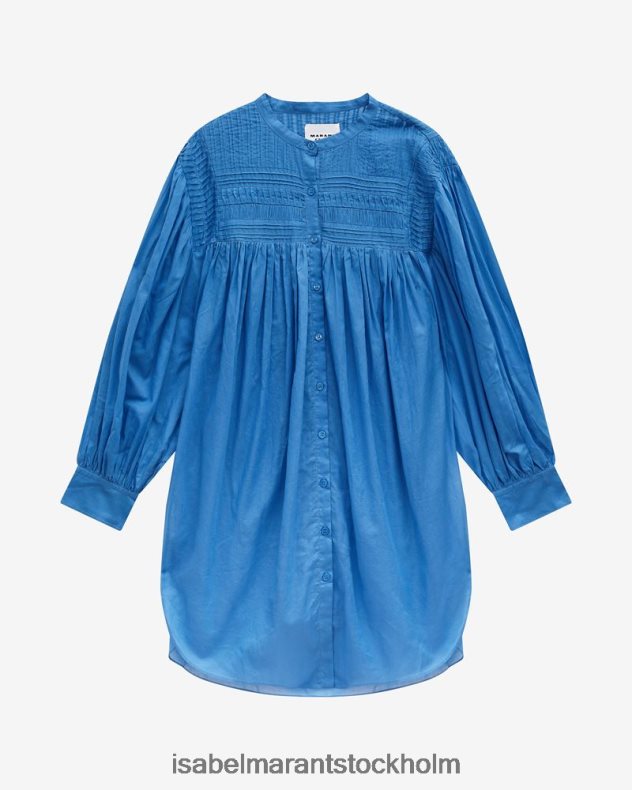 Kläder Isabel Marant plana bomullsklänning azurblå kvinnor D80P02616