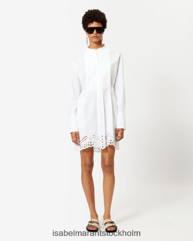 Kläder Isabel Marant rehana bomullsklänning vit kvinnor D80P02613