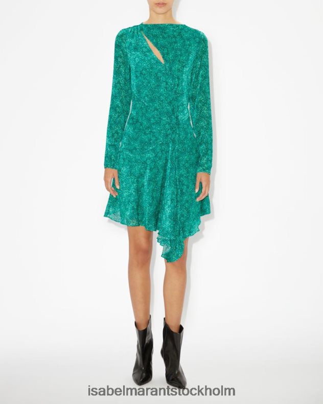 Kläder Isabel Marant selma klänning smaragd kvinnor D80P02138