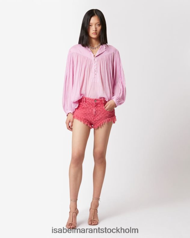 Kläder Isabel Marant Kiledia bomullstopp rosa kvinnor D80P02216