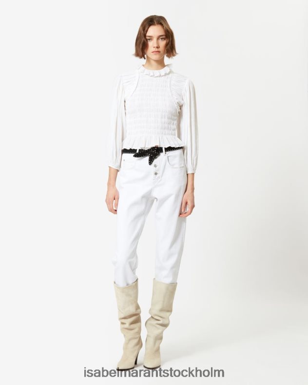 Kläder Isabel Marant idris bomullstopp vit kvinnor D80P02502
