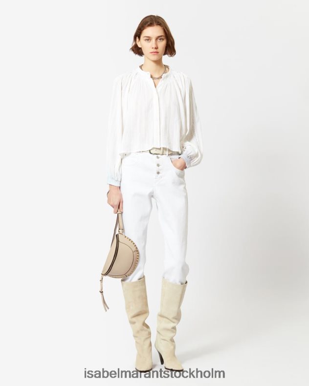 Kläder Isabel Marant imayae bomullsskjorta vit kvinnor D80P02471