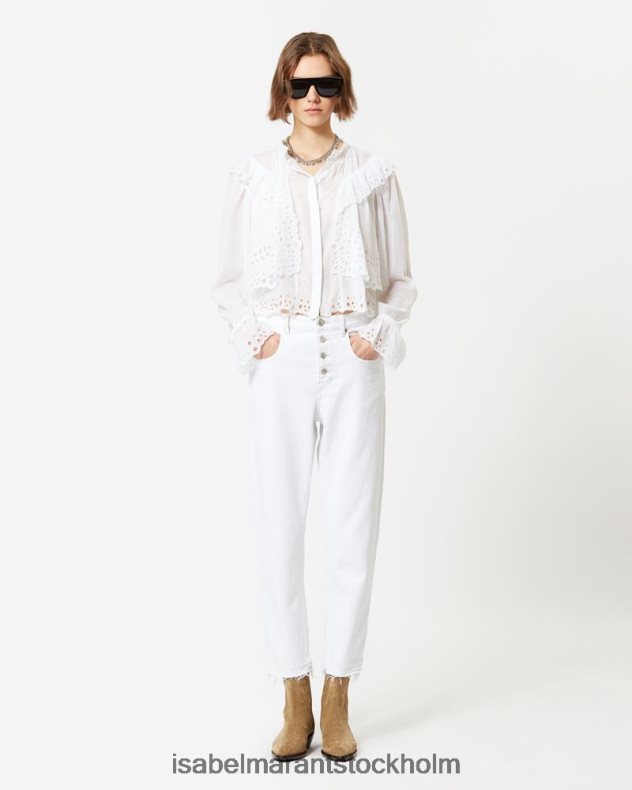 Kläder Isabel Marant kelmon bomullstopp vit kvinnor D80P02501