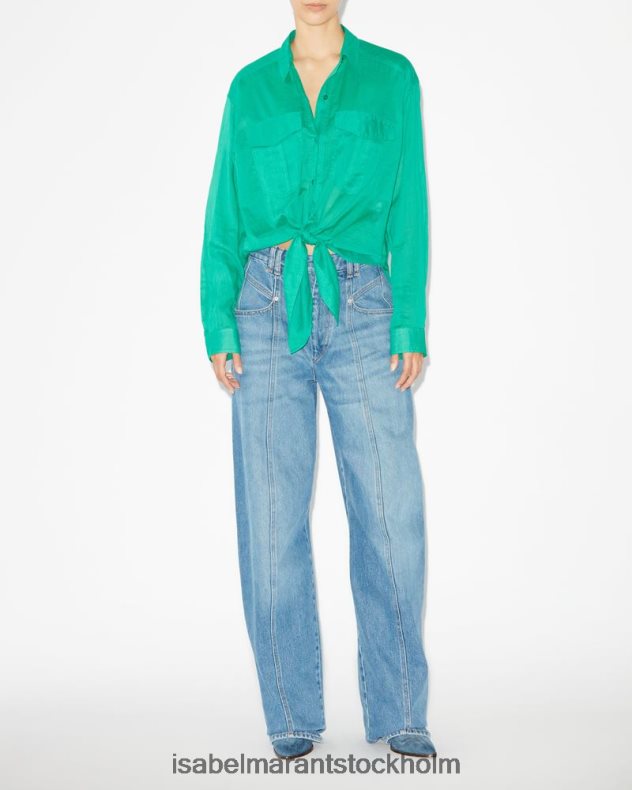 Kläder Isabel Marant nath skjorta smaragd kvinnor D80P02528