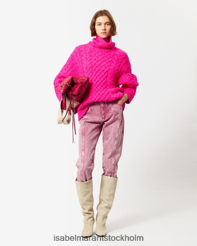 Kläder Isabel Marant jade tröja fluo rosa kvinnor D80P02567