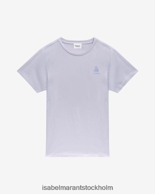 Kläder Isabel Marant aby t-shirt i bomull med logotyp lavendel kvinnor D80P02441