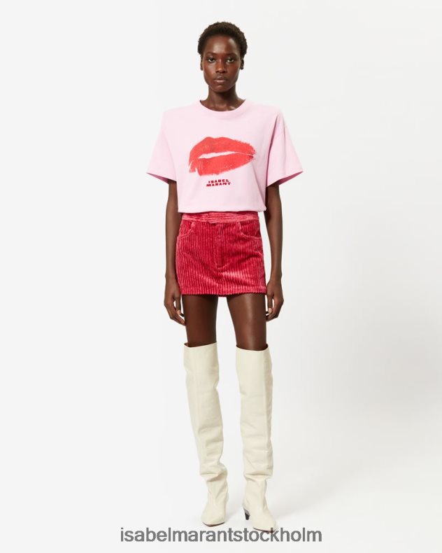 Kläder Isabel Marant ben t-shirt i bomull rosa kvinnor D80P02249