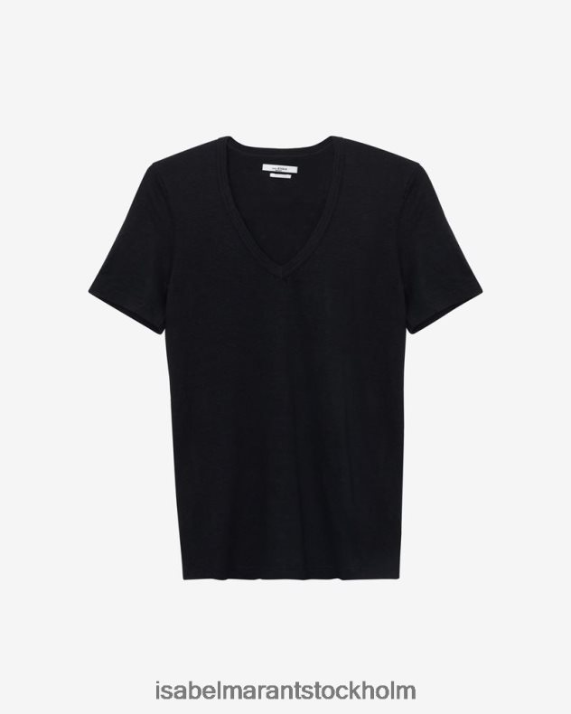 Kläder Isabel Marant kranger t-shirt med v-ringad svart kvinnor D80P02450