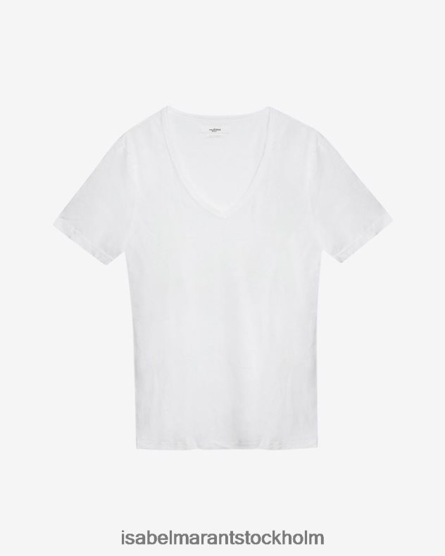 Kläder Isabel Marant kranger t-shirt med v-ringad vit kvinnor D80P02445