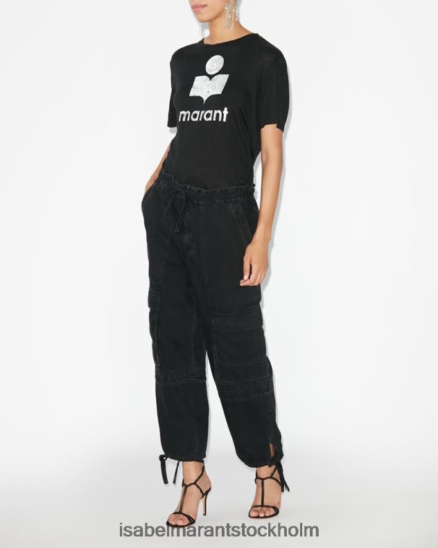 Kläder Isabel Marant zewel logotyp t-shirt svart kvinnor D80P02453