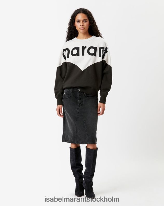 Kläder Isabel Marant houston sweatshirt med logotyp i två färger blekt svart kvinnor D80P02381