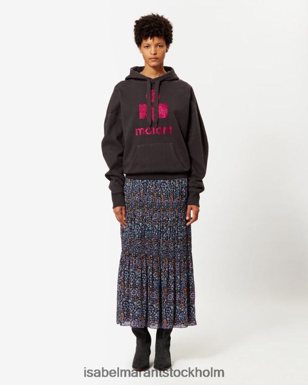 Kläder Isabel Marant mansel oversized hoodie sweatshirt blekt natt/rosa kvinnor D80P02388