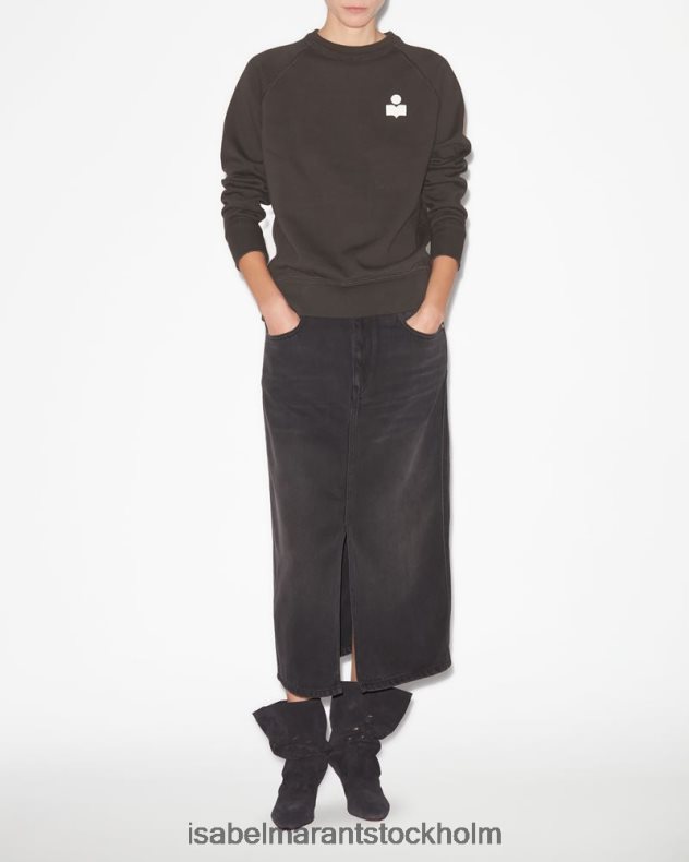 Kläder Isabel Marant milla logotyp sweatshirt blekt svart/ecru kvinnor D80P02405