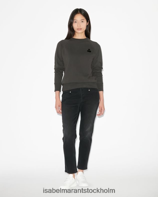 Kläder Isabel Marant milla logotyp sweatshirt blekt svart kvinnor D80P02403