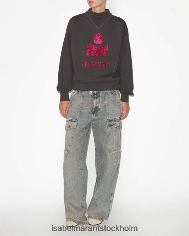 Kläder Isabel Marant moby logotyp sweatshirt blekt natt/rosa kvinnor D80P02367