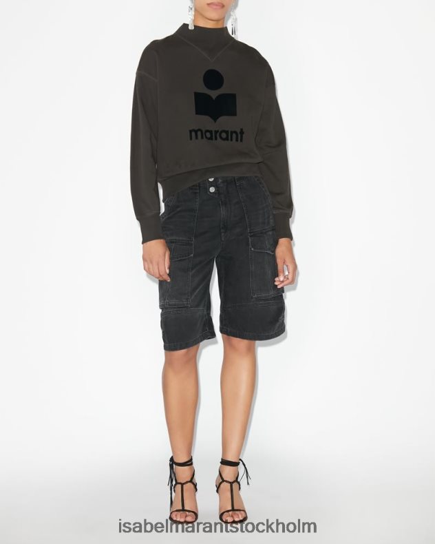 Kläder Isabel Marant moby logotyp sweatshirt blekt svart kvinnor D80P02368