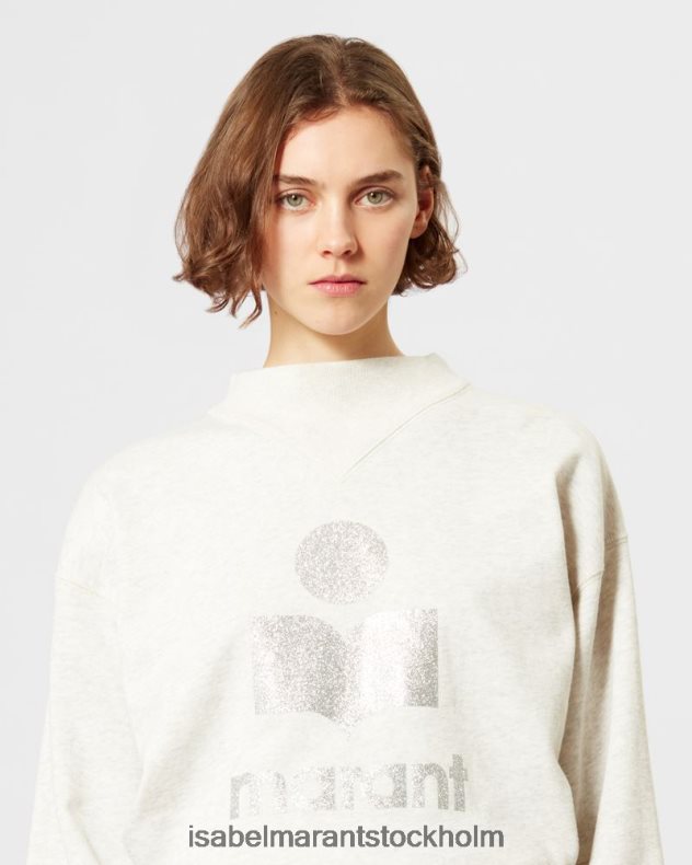 Kläder Isabel Marant moby logotyp sweatshirt ecru kvinnor D80P02365