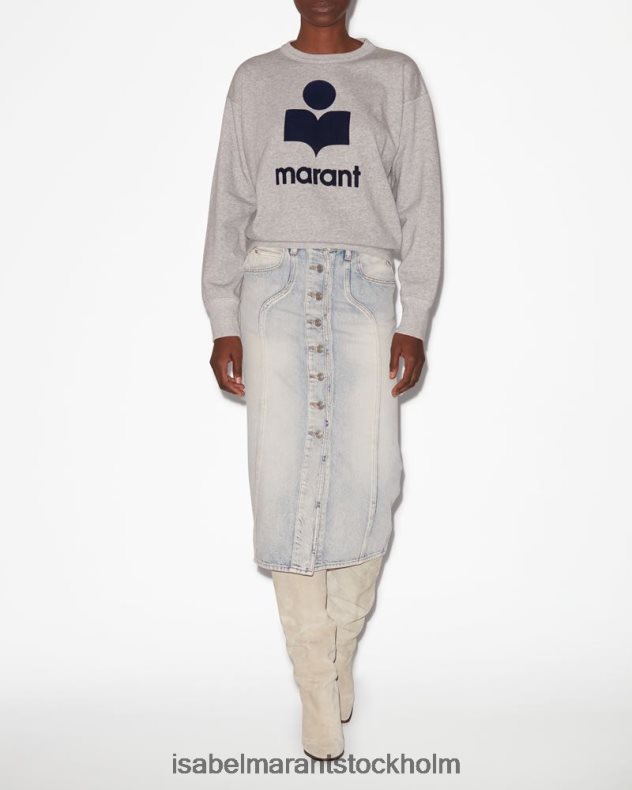 Kläder Isabel Marant mobyli logotyp sweatshirt grått/midnatt kvinnor D80P02415