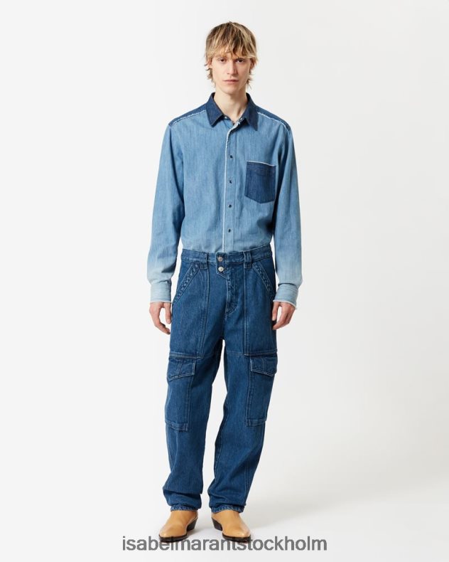 Kläder Isabel Marant yohana jeansskjorta blå män D80P021356