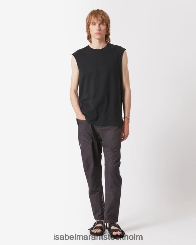 Kläder Isabel Marant yvan ''marant'' t-shirt i bomull svart män D80P021302