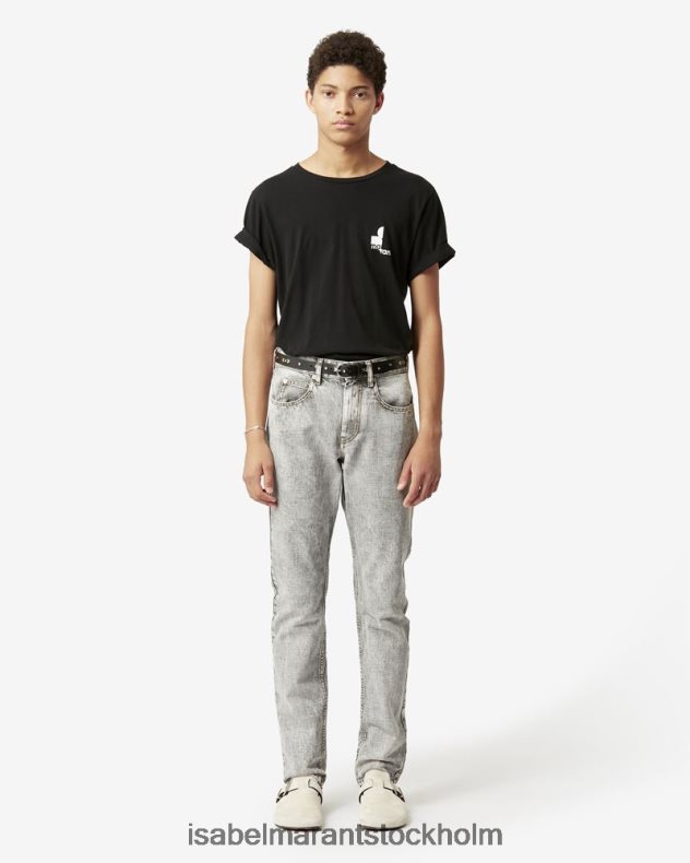Kläder Isabel Marant zafferh t-shirt med logotyp i bomull svart män D80P021299