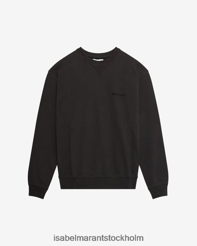 Kläder Isabel Marant mikis logotyp sweatshirt blekt svart män D80P021320