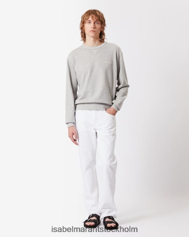 Kläder Isabel Marant mikis logotyp sweatshirt grå män D80P021321