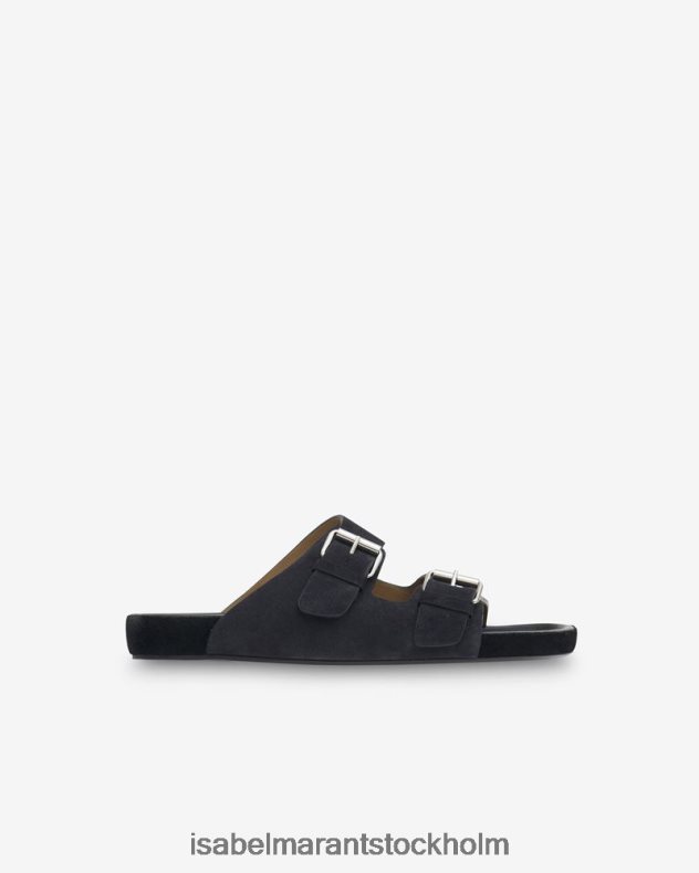 Skodon Isabel Marant lekson sandaler i mocka blekt svart män D80P02909